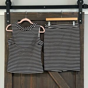 Boden Women's Blue‎ and White Top and Skirt Size US 6 & 6P